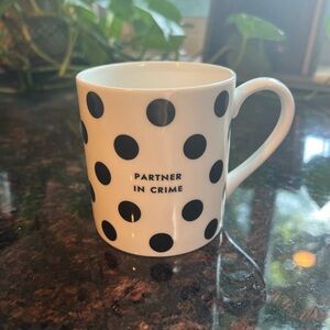 Kate Spade Lenox Wickford Partner in Crime Polka Dot Mug White Black